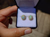 STUNNING 18K YELLOW GOLD OPAL AND DIAMOND EARRINGS
