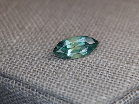 1.96ct TEAL YELLOW MARQUISE BI-COLOR MONTANA SAPPHIRE