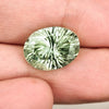 8.66ct CUSTOM CONCAVE CUT GREEN/YELLOW MONTANA SAPPHIRE ALL NATURAL
