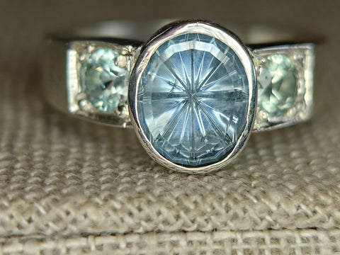 7.1g SILVER MONTANA SAPPHIRE RING SIZE 7.5