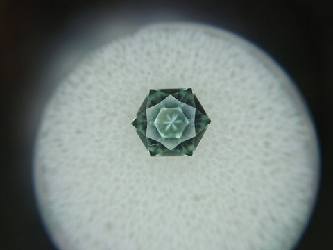 2.34ct SILVER GREEN MONTANA SAPPHIRE HEXAGON CUT