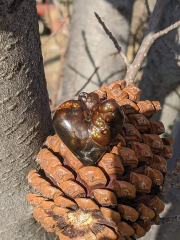 63.8ct FIRE AGATE HEART PENDANT - Blaze-N-Gems