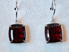 14k WHITE GOLD MONTANA GARNET EARRINGS