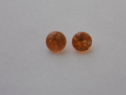 .42 TCW 3.5 MM. TANGERINE ORANGE (SET) OF CEYLON SAPPHIRES - Blaze-N-Gems