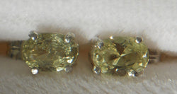 1.0 ct RARE YELLOW ALL NATURAL MONTANA SAPPHIRE EARINGS - Blaze-N-Gems