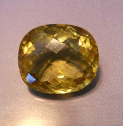 24.69 CTS. PINEAPPLE YELLOW FANCY CHECKERBOARD CUSHION CUT - Blaze-N-Gems