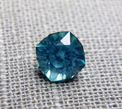 3.94ct MODIFIED CUSHION VIVID BLUE TO TEAL COLOR SHIFT NATURAL NO HEAT