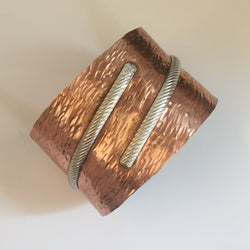 COPPER AND SILVER CUFF CUSTOM MADE - Blaze-N-Gems