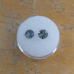 2.27 Tctw. PAIR OF MONTANA SAPPHIRES ROUND - Blaze-N-Gems