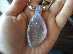 ONE OF A KIND PURPLE CHALCEDONY DRUZY PENDENT - Blaze-N-Gems