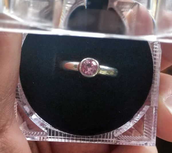 5mm HIMALAYAN TOURMALINE SILVER RING SIZE 8.5 - Blaze-N-Gems