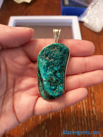 MONTANA BIG SKY TURQUOISE (CHRYSOCOLLA) IN 14K GOKD - Blaze-N-Gems