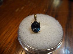 1.1ct DEEP BLUE MONTANA SAPPHIRE GOLD PENDANT - Blaze-N-Gems