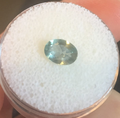 1.05 CTS. BLUE/GREEN OVAL CUT ALL NATURAL MONTANA SAPPHIRE - Blaze-N-Gems