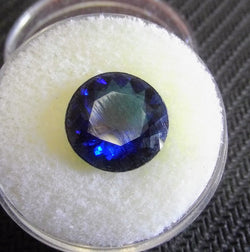 4.65ct DEEP BLUE ROUND AGATE DOUBLET - Blaze-N-Gems