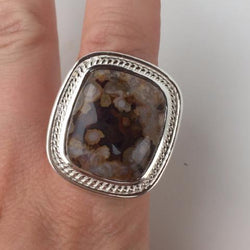 SQUARE SAINT CLOUD AGATE RING - Blaze-N-Gems