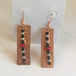 BEADED COPPER CUSTOM EARRINGS - Blaze-N-Gems