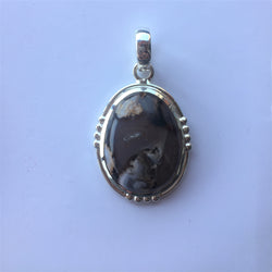 MONTANA AGATE PENDANT SET IN .925 SILVER - Blaze-N-Gems