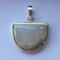 MONTANA AGATE PENDANT IN .925 SILVER - Blaze-N-Gems