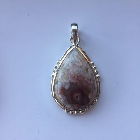 MONTANA AGATE PENDANT SET IN .925 SILVER - Blaze-N-Gems