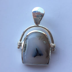 MONTANA AGATE PENDANT SET IN .925 SILVER - Blaze-N-Gems