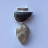 PETRIFIED WOOD WITH MONTANA AGATE PENDANT - Blaze-N-Gems