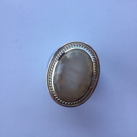 MONTANA AGATE RING SET IN .925 SILVER - Blaze-N-Gems