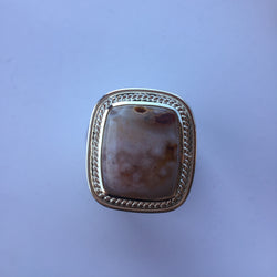 MONTANA AGATE RING SET IN .925 SILVER - Blaze-N-Gems