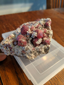 258.7 G RASBERRY GARNET SPECIMEN ON RHYOLITE