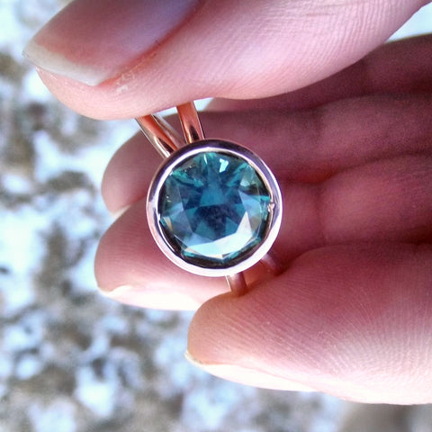 TEAL/OCEAN BLUE MONTANA SAPPHIRE RING SIZE 7.25 - Blaze-N-Gems