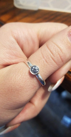 5mm SILVER MONTANA SAPPHIRE RING SIZE 9.5 - Blaze-N-Gems