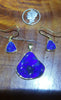 LIGHTNING RIDGE BLACK OPAL PENDANT AND EARRING SET 14K GOLD - Blaze-N-Gems