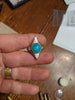 STUNNING ROSE GOLD GEM SILICA AND MONTANA SAPPHIRE RING SIZE 8.25 - Blaze-N-Gems